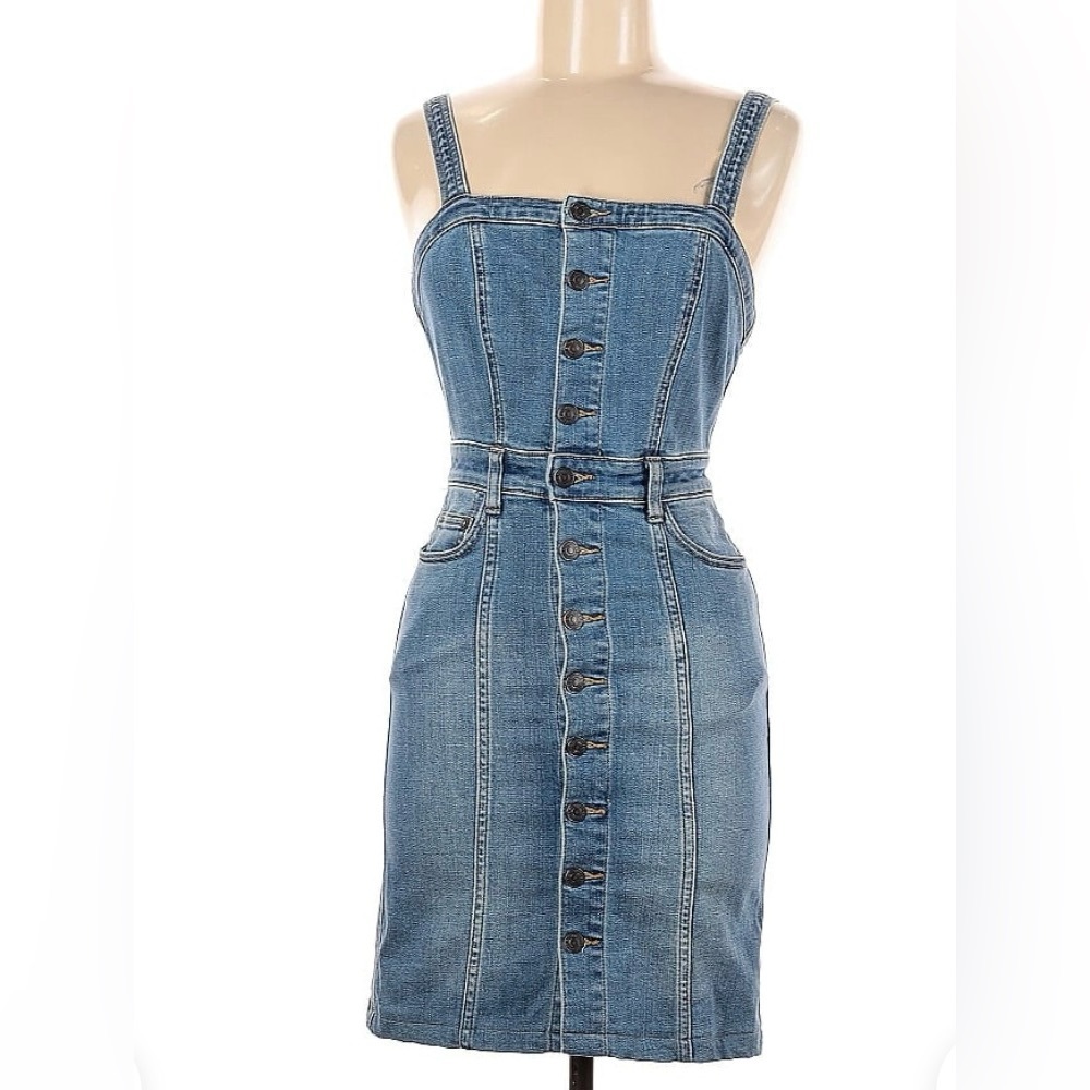 Free People Denim Overall Dress